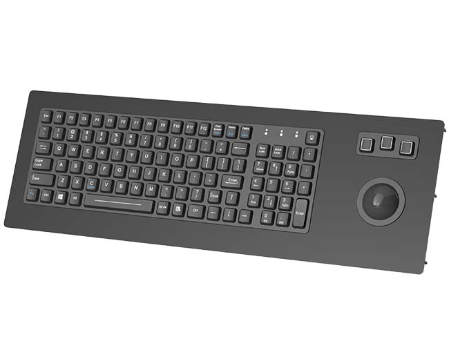 100キーと大型工業用トラックボールを備えたフルサイズの堅牢なバックライト付きキーボード
